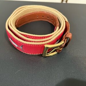 Stylish Red Belt with Gold Buckle Fish design